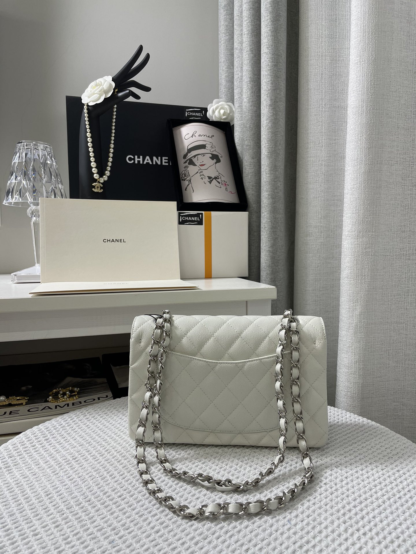 Chanle Small Classic Handbag Silver Hardware